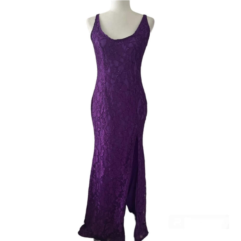 CBR Purple Lace Thin Strap Long Dress/Gown/Maxi Fitted Sz M